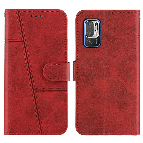 Coque Portefeuille Livre Cuir Etui Clapet Y01X pour Xiaomi Redmi Note 10 5G Rouge