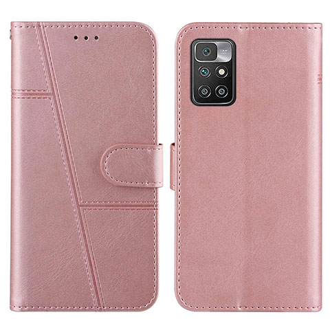 Coque Portefeuille Livre Cuir Etui Clapet Y01X pour Xiaomi Redmi Note 11 4G (2021) Or Rose