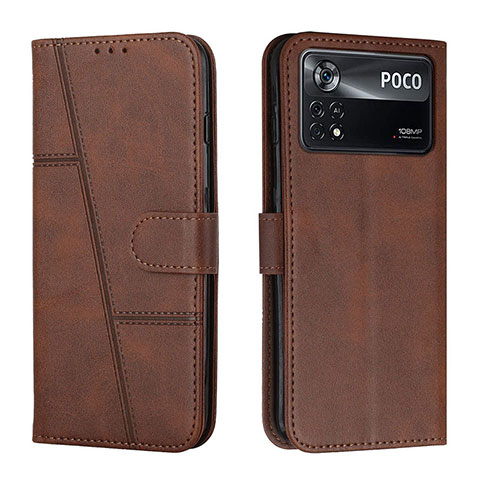 Coque Portefeuille Livre Cuir Etui Clapet Y01X pour Xiaomi Redmi Note 11E Pro 5G Marron