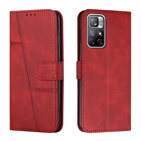Coque Portefeuille Livre Cuir Etui Clapet Y01X pour Xiaomi Redmi Note 11T 5G Rouge