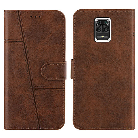 Coque Portefeuille Livre Cuir Etui Clapet Y01X pour Xiaomi Redmi Note 9 Pro Marron