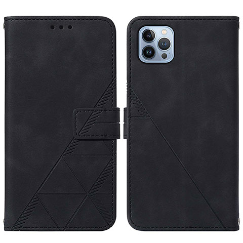 Coque Portefeuille Livre Cuir Etui Clapet Y02B pour Apple iPhone 13 Pro Max Noir