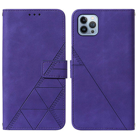 Coque Portefeuille Livre Cuir Etui Clapet Y02B pour Apple iPhone 14 Pro Violet