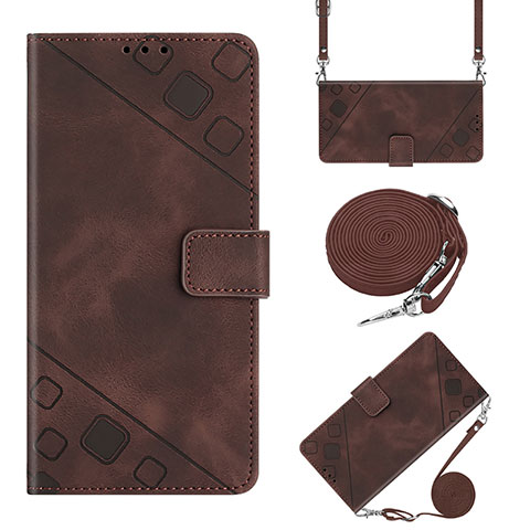 Coque Portefeuille Livre Cuir Etui Clapet Y02B pour Motorola Moto E32 Marron