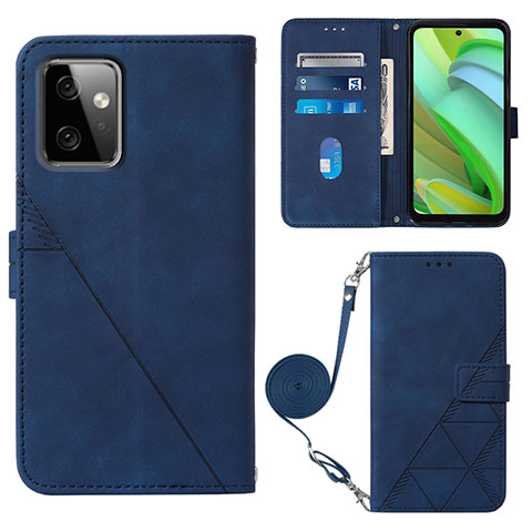 Coque Portefeuille Livre Cuir Etui Clapet Y02B pour Motorola Moto G Power 5G (2023) Bleu