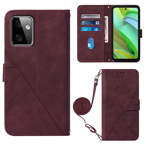 Coque Portefeuille Livre Cuir Etui Clapet Y02B pour Motorola Moto G Power 5G (2023) Vin Rouge