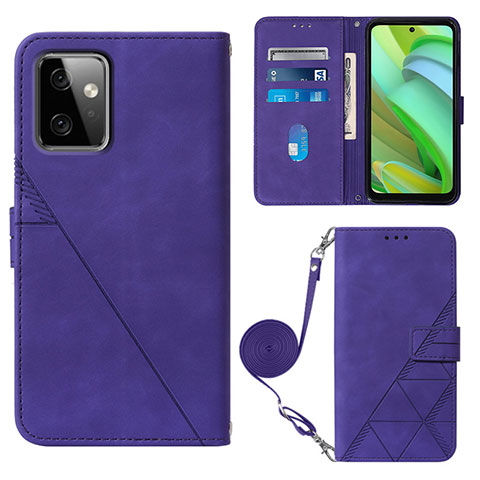 Coque Portefeuille Livre Cuir Etui Clapet Y02B pour Motorola Moto G Power 5G (2023) Violet