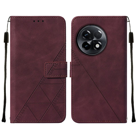 Coque Portefeuille Livre Cuir Etui Clapet Y02B pour OnePlus 11R 5G Rouge