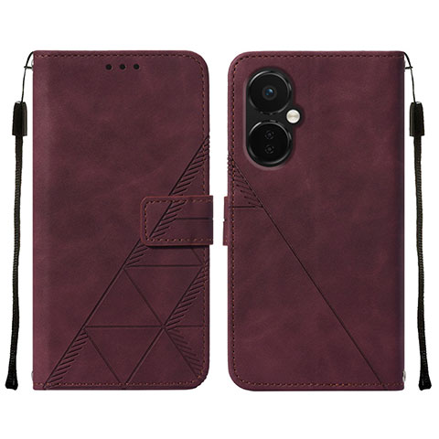 Coque Portefeuille Livre Cuir Etui Clapet Y02B pour OnePlus Nord CE 3 Lite 5G Rouge