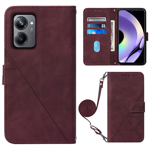 Coque Portefeuille Livre Cuir Etui Clapet Y02B pour Realme 10 Pro 5G Rouge