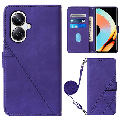 Coque Portefeuille Livre Cuir Etui Clapet Y02B pour Realme 10 Pro+ Plus 5G Violet