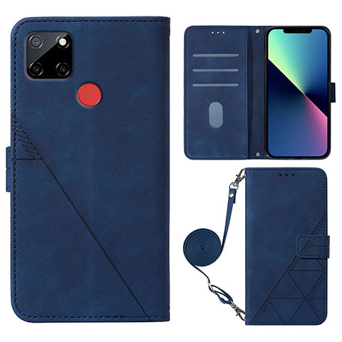 Coque Portefeuille Livre Cuir Etui Clapet Y02B pour Realme 7i RMX2193 Bleu