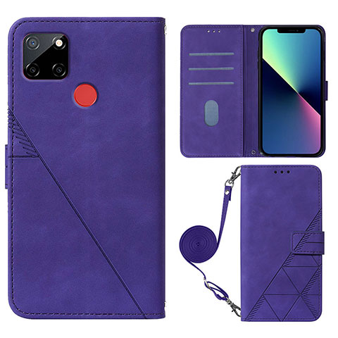 Coque Portefeuille Livre Cuir Etui Clapet Y02B pour Realme 7i RMX2193 Violet