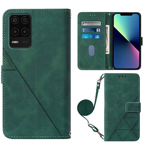 Coque Portefeuille Livre Cuir Etui Clapet Y02B pour Realme 8 5G Vert