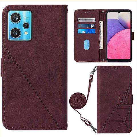 Coque Portefeuille Livre Cuir Etui Clapet Y02B pour Realme 9 Pro+ Plus 5G Rouge