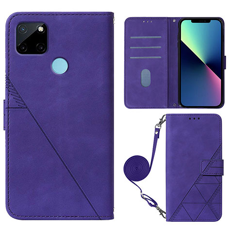 Coque Portefeuille Livre Cuir Etui Clapet Y02B pour Realme C25Y India Violet