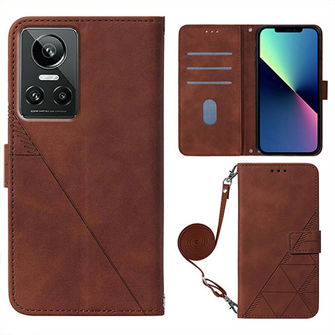 Coque Portefeuille Livre Cuir Etui Clapet Y02B pour Realme GT Neo3 5G Marron