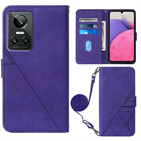 Coque Portefeuille Livre Cuir Etui Clapet Y02B pour Realme GT Neo3 5G Violet