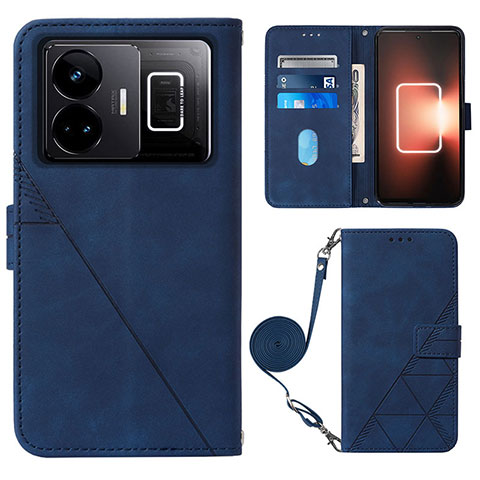 Coque Portefeuille Livre Cuir Etui Clapet Y02B pour Realme GT Neo5 240W 5G Bleu