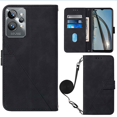 Coque Portefeuille Livre Cuir Etui Clapet Y02B pour Realme GT2 Pro 5G Noir