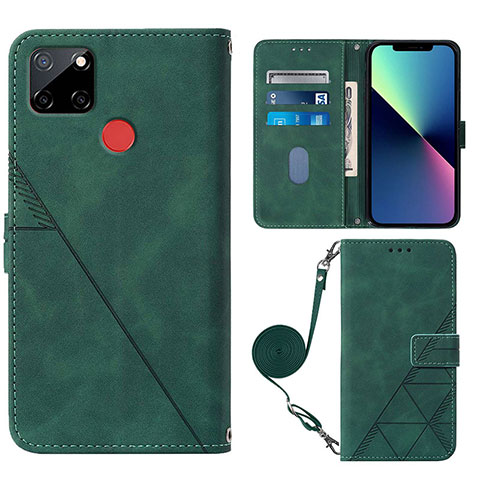 Coque Portefeuille Livre Cuir Etui Clapet Y02B pour Realme Narzo 20 Vert