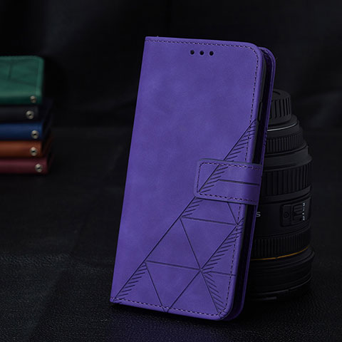 Coque Portefeuille Livre Cuir Etui Clapet Y02B pour Samsung Galaxy A12 Nacho Violet