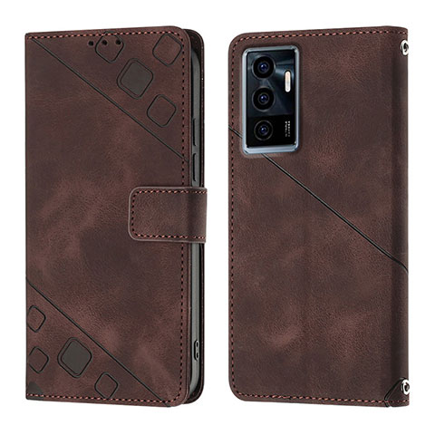 Coque Portefeuille Livre Cuir Etui Clapet Y02B pour Vivo V23e 5G Marron