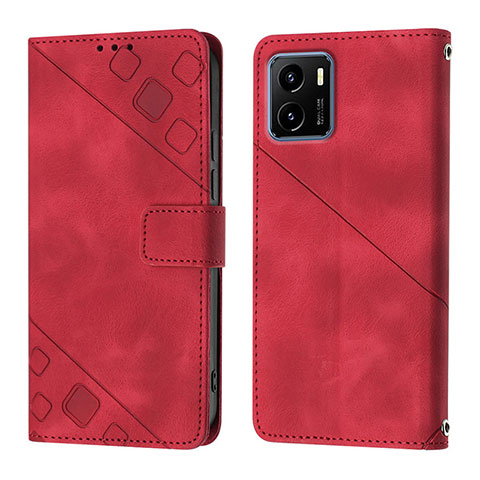 Coque Portefeuille Livre Cuir Etui Clapet Y02B pour Vivo Y01 Rouge