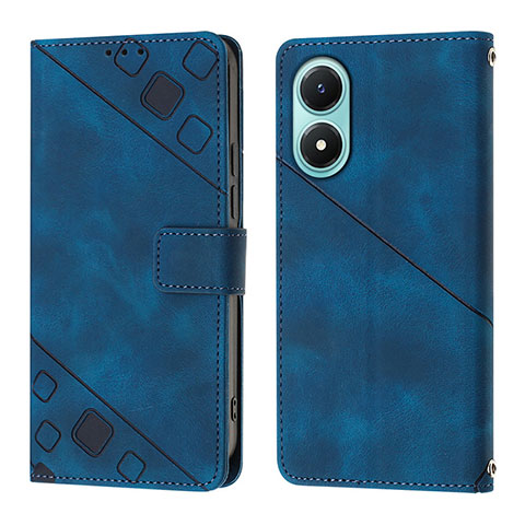 Coque Portefeuille Livre Cuir Etui Clapet Y02B pour Vivo Y02S Bleu