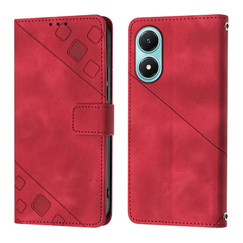 Coque Portefeuille Livre Cuir Etui Clapet Y02B pour Vivo Y02S Rouge