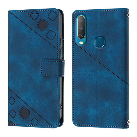 Coque Portefeuille Livre Cuir Etui Clapet Y02B pour Vivo Y11 Bleu