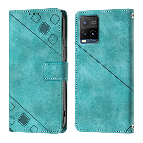 Coque Portefeuille Livre Cuir Etui Clapet Y02B pour Vivo Y21 Vert