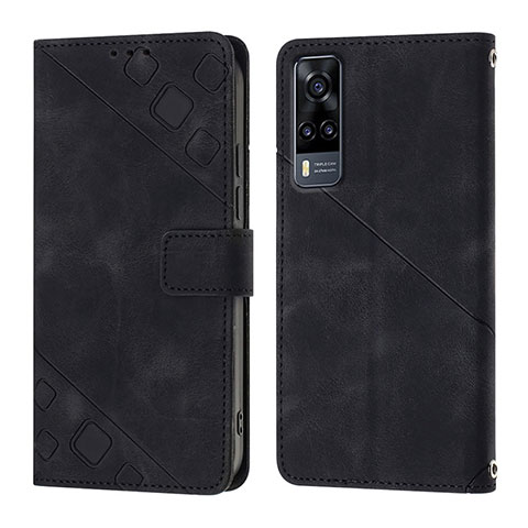 Coque Portefeuille Livre Cuir Etui Clapet Y02B pour Vivo Y31 (2021) Noir