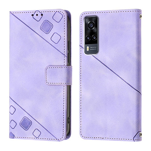 Coque Portefeuille Livre Cuir Etui Clapet Y02B pour Vivo Y51 (2021) Violet Clair