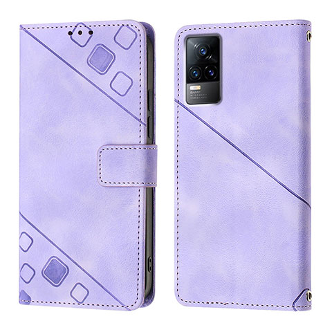 Coque Portefeuille Livre Cuir Etui Clapet Y02B pour Vivo Y73 (2021) Violet Clair