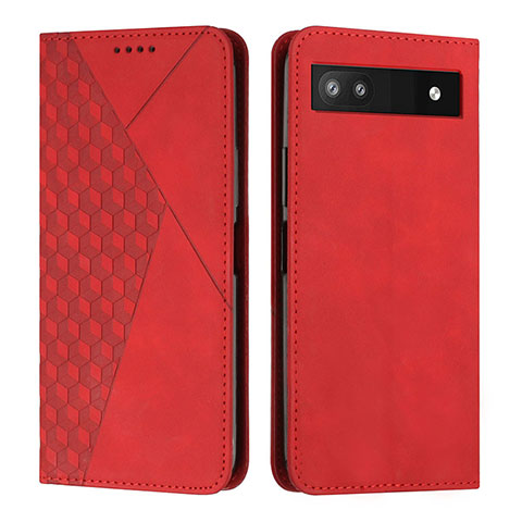 Coque Portefeuille Livre Cuir Etui Clapet Y02X pour Google Pixel 6a 5G Rouge