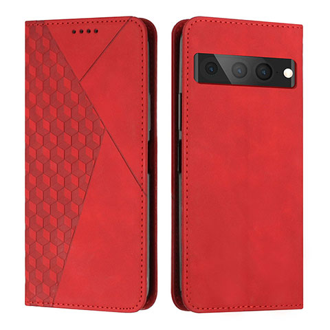 Coque Portefeuille Livre Cuir Etui Clapet Y02X pour Google Pixel 7 Pro 5G Rouge