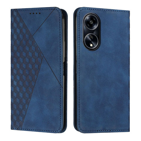 Coque Portefeuille Livre Cuir Etui Clapet Y02X pour Huawei Honor X5 Plus Bleu