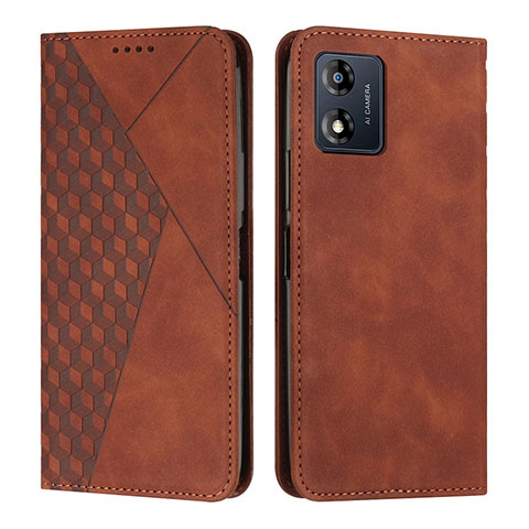 Coque Portefeuille Livre Cuir Etui Clapet Y02X pour Motorola Moto E13 Marron