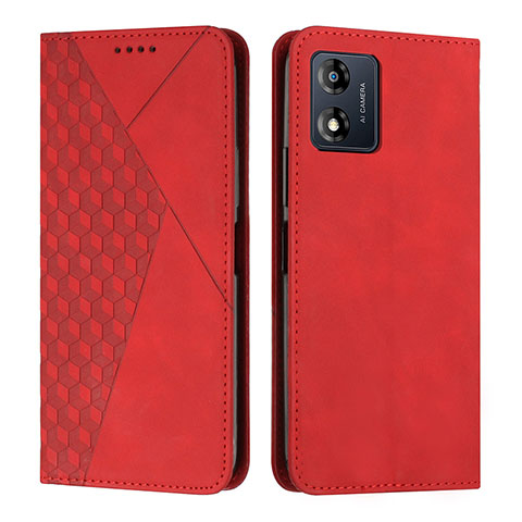 Coque Portefeuille Livre Cuir Etui Clapet Y02X pour Motorola Moto E13 Rouge