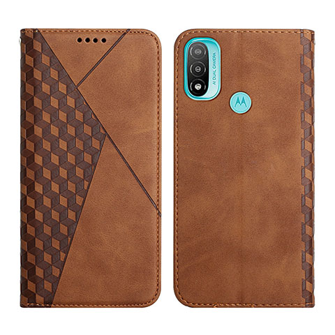 Coque Portefeuille Livre Cuir Etui Clapet Y02X pour Motorola Moto E20 Marron