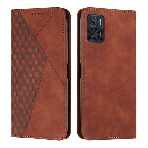 Coque Portefeuille Livre Cuir Etui Clapet Y02X pour Motorola Moto E22 Marron