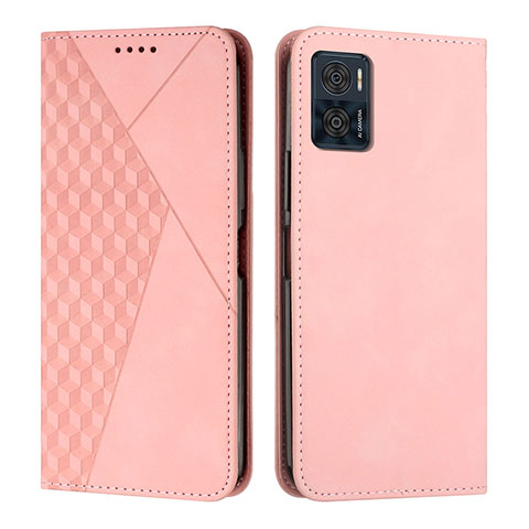 Coque Portefeuille Livre Cuir Etui Clapet Y02X pour Motorola Moto E22i Or Rose