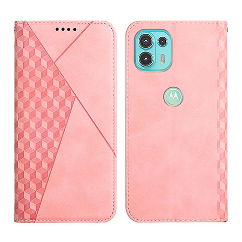 Coque Portefeuille Livre Cuir Etui Clapet Y02X pour Motorola Moto Edge 20 Lite 5G Or Rose