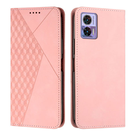 Coque Portefeuille Livre Cuir Etui Clapet Y02X pour Motorola Moto Edge 30 Neo 5G Or Rose