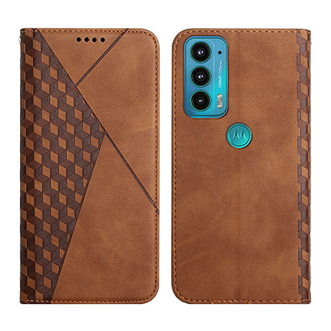 Coque Portefeuille Livre Cuir Etui Clapet Y02X pour Motorola Moto Edge Lite 5G Marron