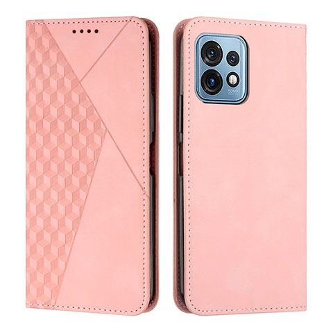 Coque Portefeuille Livre Cuir Etui Clapet Y02X pour Motorola Moto Edge Plus (2023) 5G Or Rose