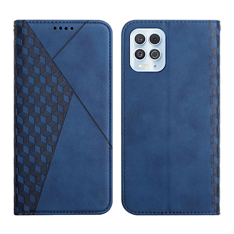 Coque Portefeuille Livre Cuir Etui Clapet Y02X pour Motorola Moto Edge S 5G Bleu