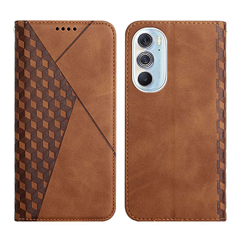 Coque Portefeuille Livre Cuir Etui Clapet Y02X pour Motorola Moto Edge X30 5G Marron