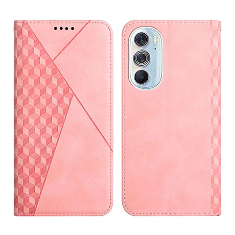 Coque Portefeuille Livre Cuir Etui Clapet Y02X pour Motorola Moto Edge X30 5G Or Rose